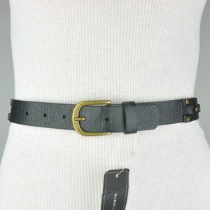 Tex Max Azria • Black Studded Faux Leather Belt